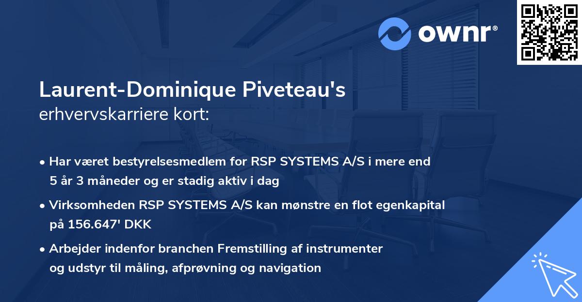 Laurent-Dominique Piveteau's erhvervskarriere kort