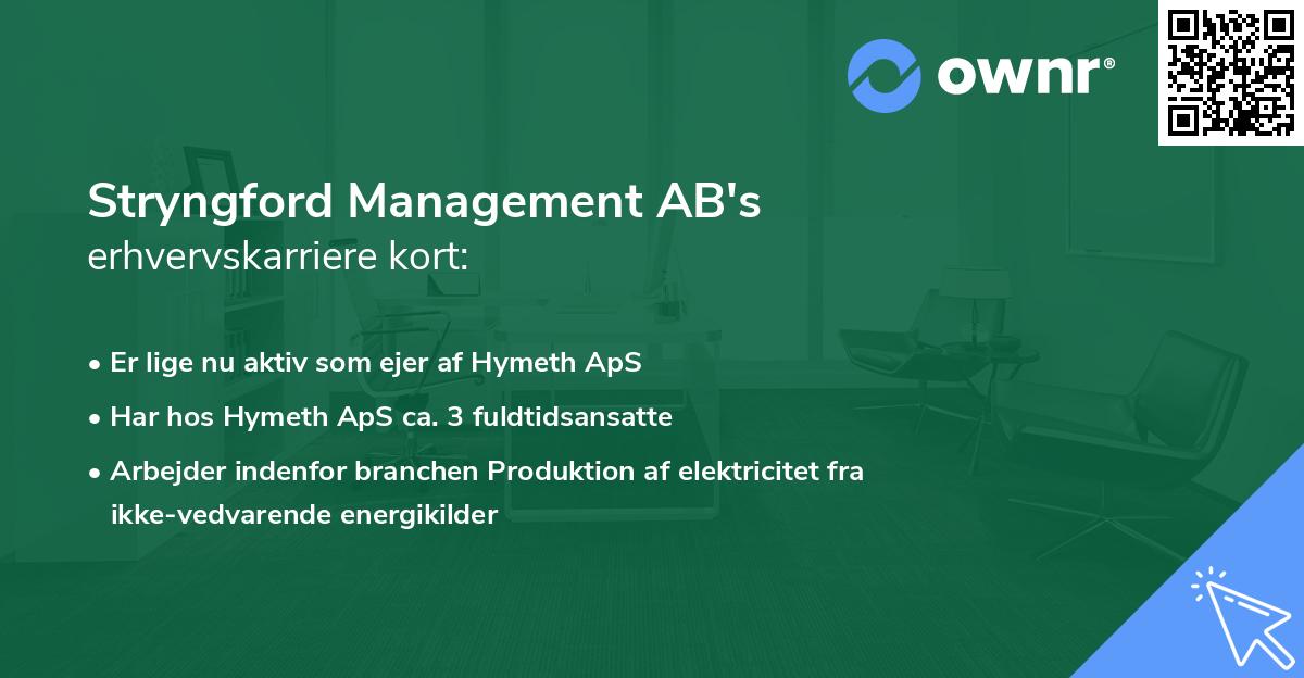 Stryngford Management AB's erhvervskarriere kort