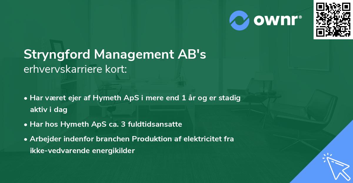Stryngford Management AB's erhvervskarriere kort