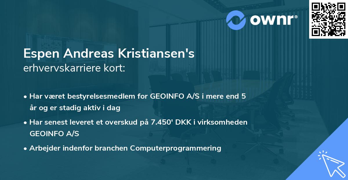 Espen Andreas Kristiansen's erhvervskarriere kort
