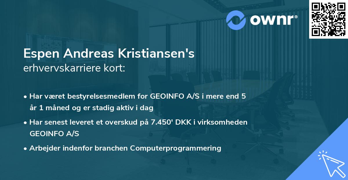 Espen Andreas Kristiansen's erhvervskarriere kort