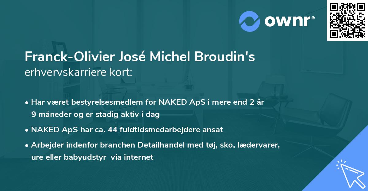Franck-Olivier José Michel Broudin's erhvervskarriere kort
