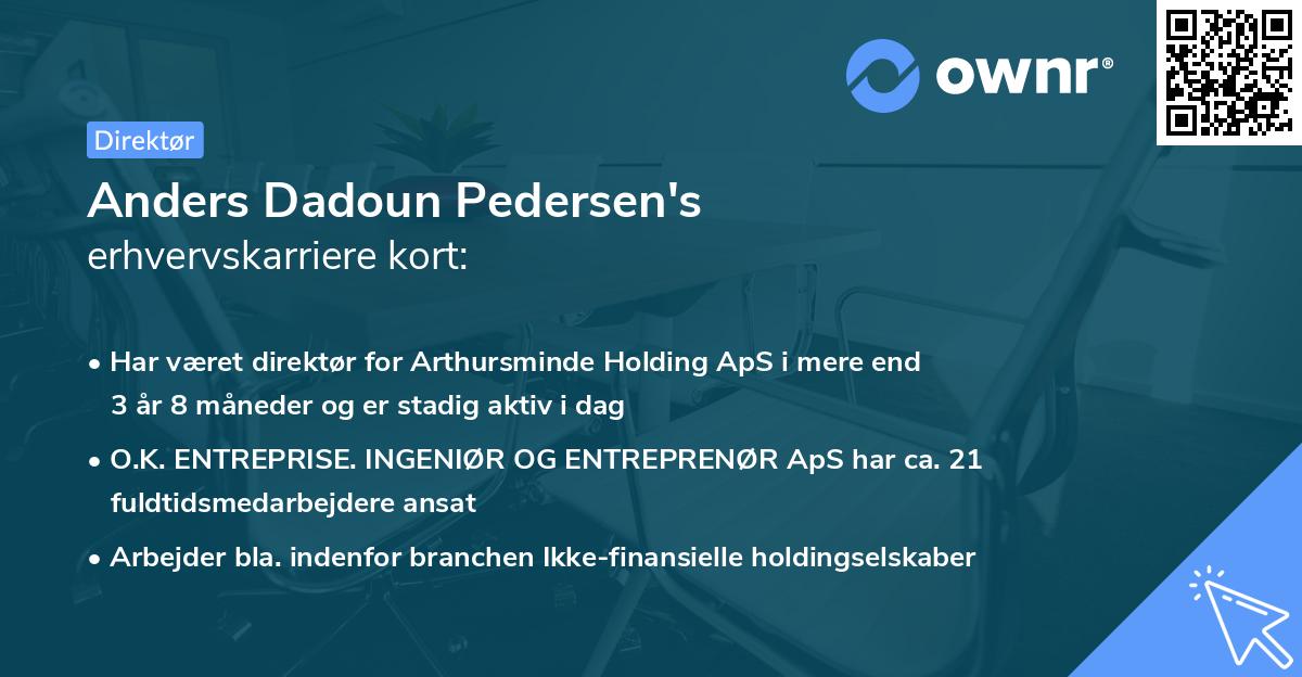 Anders Dadoun Pedersen's erhvervskarriere kort
