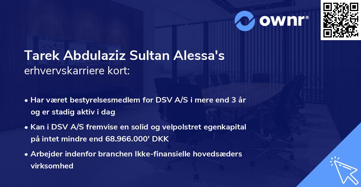 Tarek Abdulaziz Sultan Alessa's erhvervskarriere kort