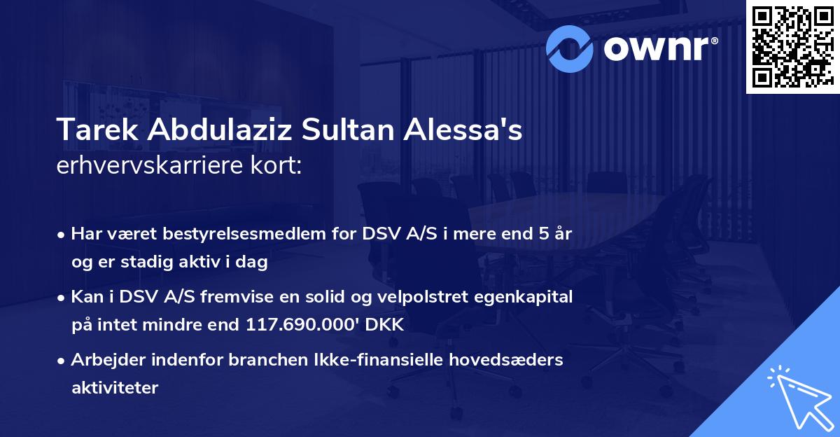 Tarek Abdulaziz Sultan Alessa's erhvervskarriere kort