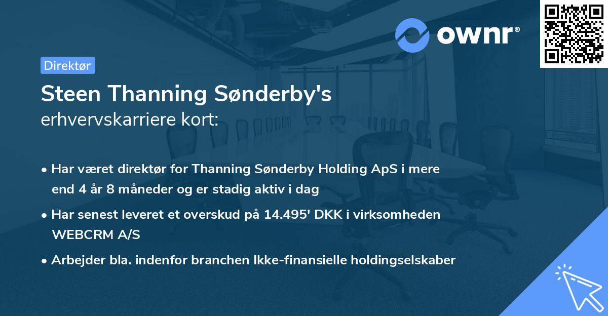 Steen Thanning Sønderby's erhvervskarriere kort