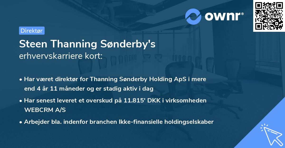 Steen Thanning Sønderby's erhvervskarriere kort