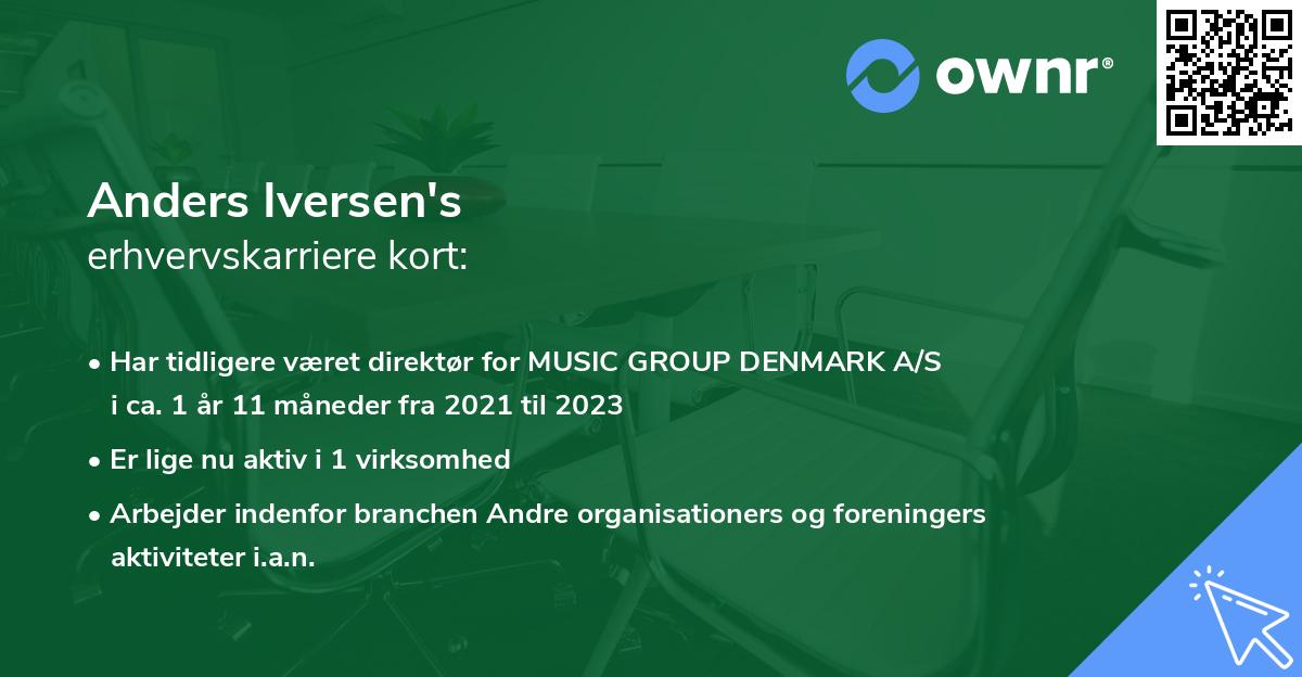 Anders Iversen's erhvervskarriere kort