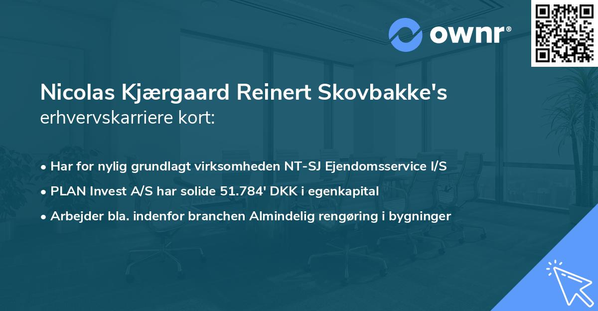 Nicolas Kjærgaard Reinert Skovbakke's erhvervskarriere kort