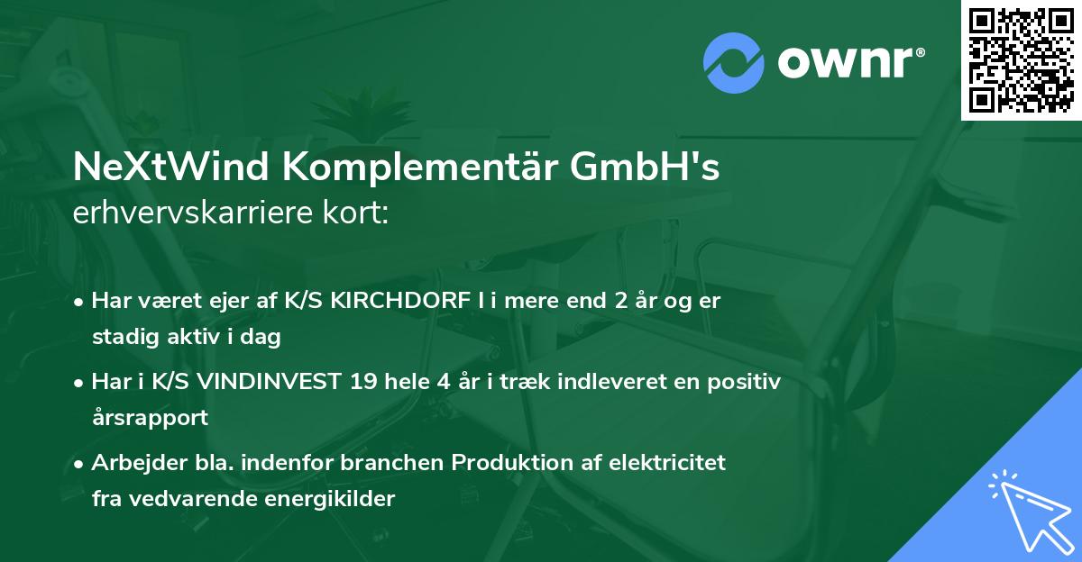 NeXtWind Komplementär GmbH's erhvervskarriere kort