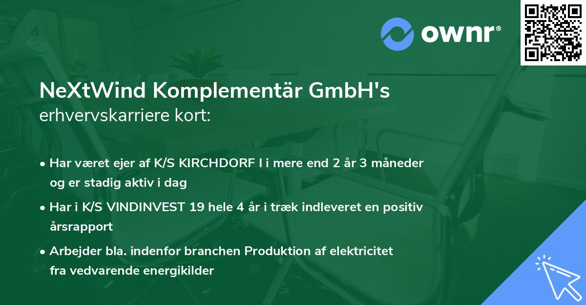 NeXtWind Komplementär GmbH's erhvervskarriere kort