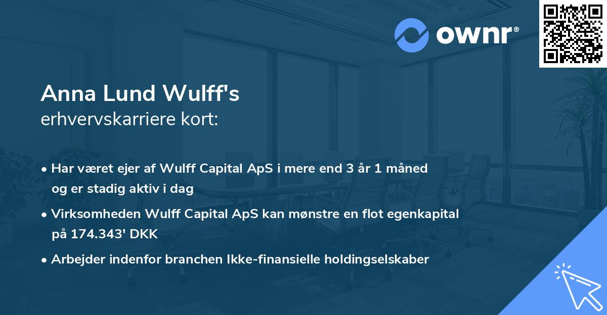 Anna Lund Wulff's erhvervskarriere kort