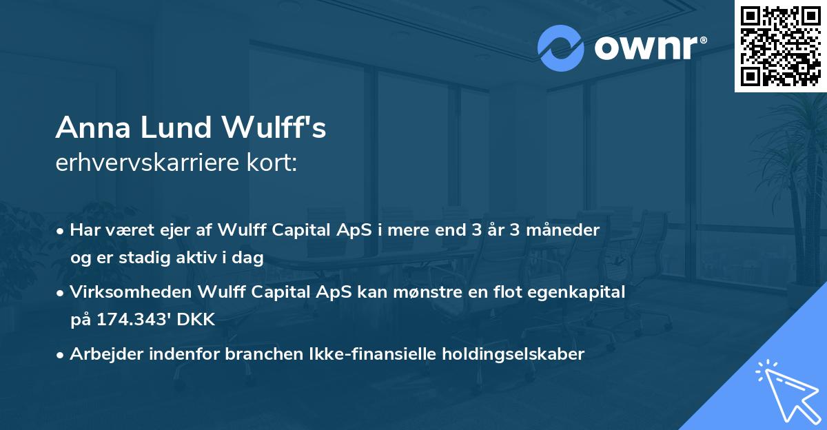 Anna Lund Wulff's erhvervskarriere kort