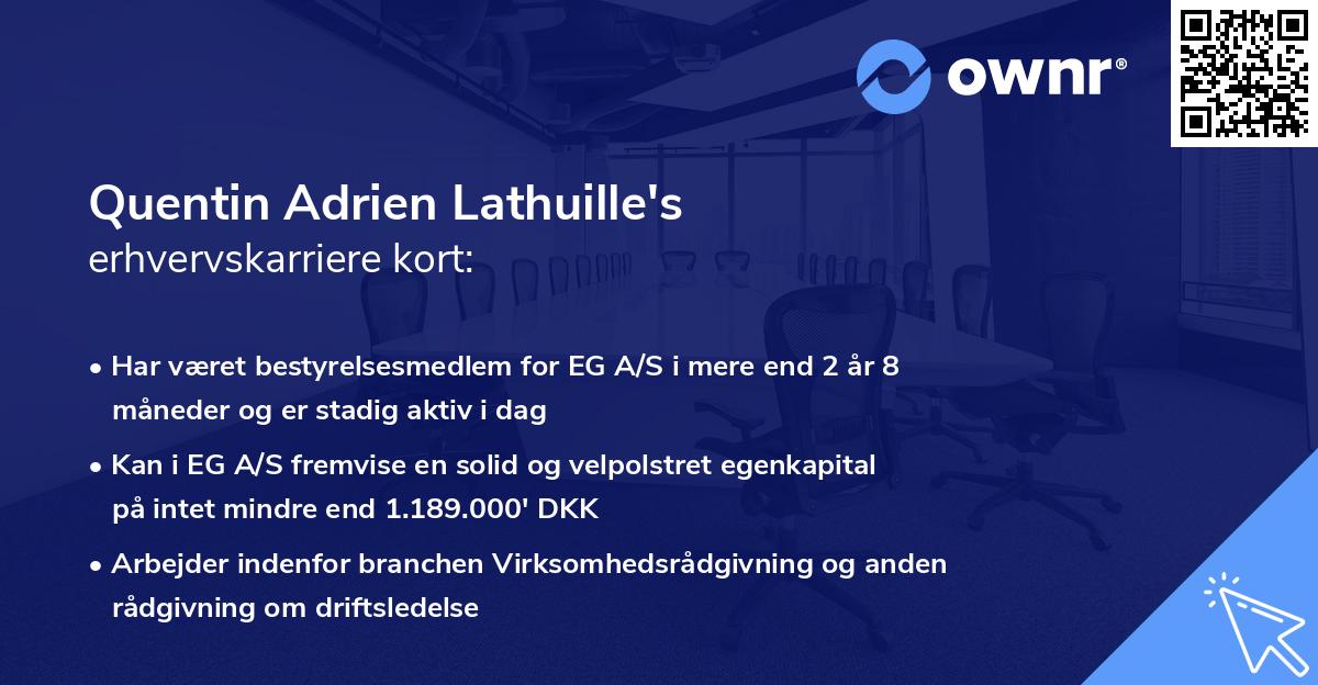 Quentin Adrien Lathuille's erhvervskarriere kort