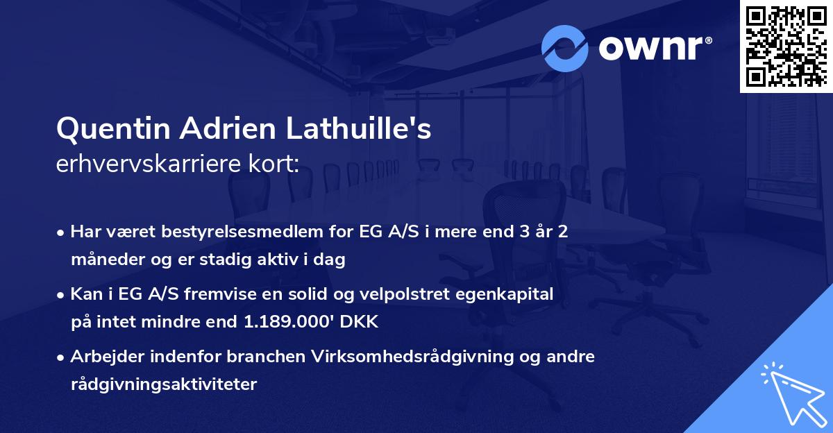 Quentin Adrien Lathuille's erhvervskarriere kort