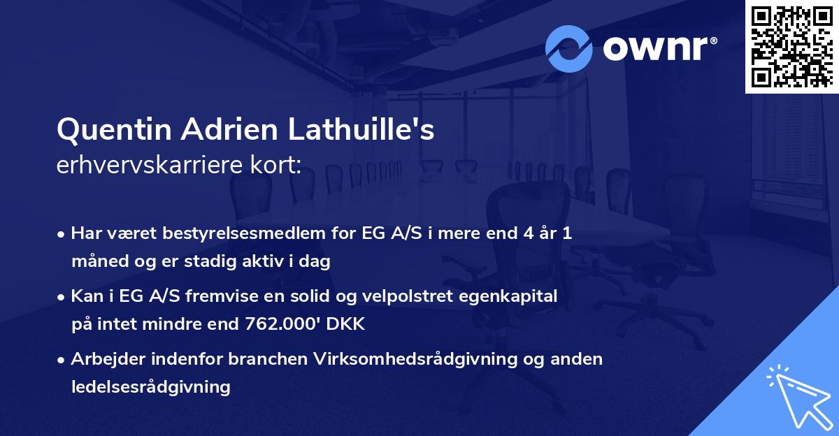 Quentin Adrien Lathuille's erhvervskarriere kort