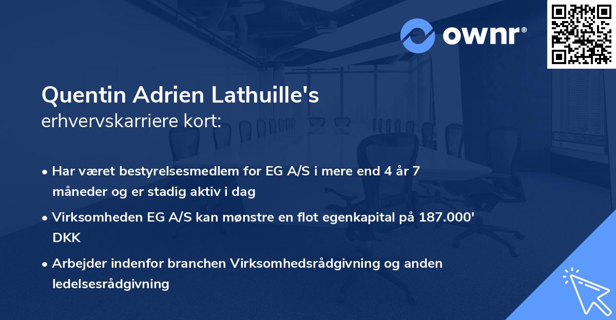 Quentin Adrien Lathuille's erhvervskarriere kort