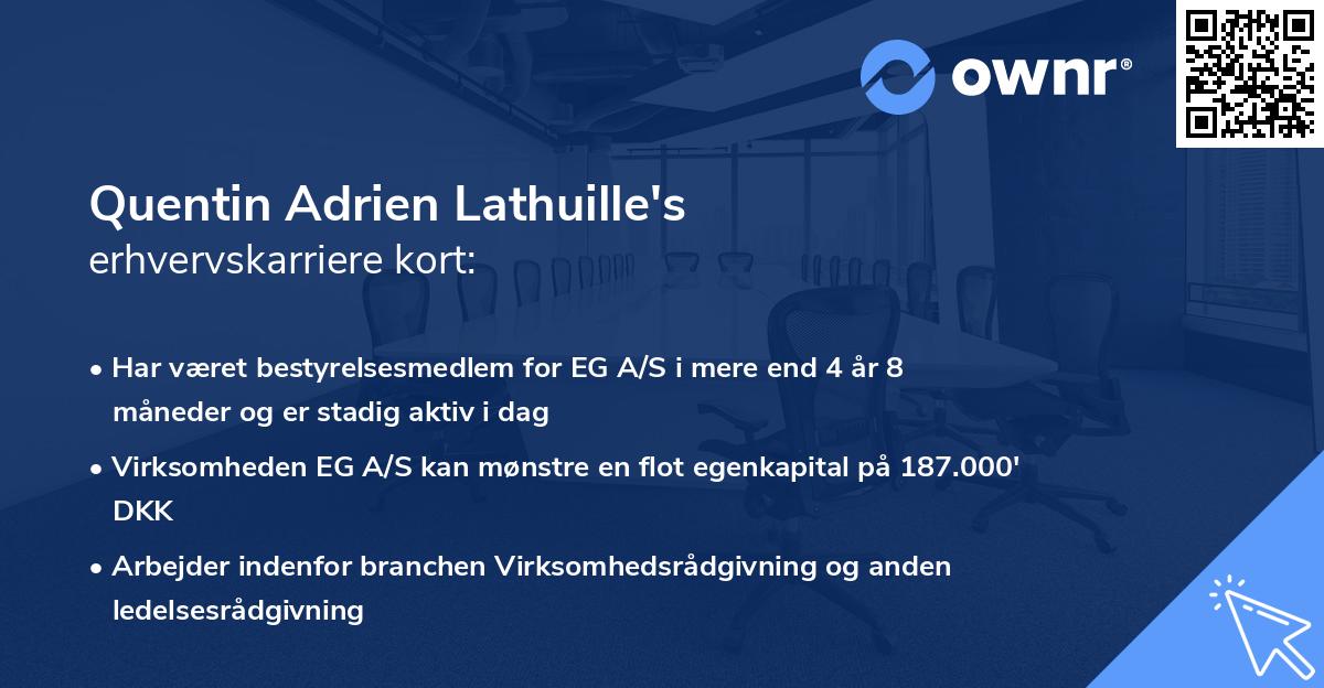Quentin Adrien Lathuille's erhvervskarriere kort