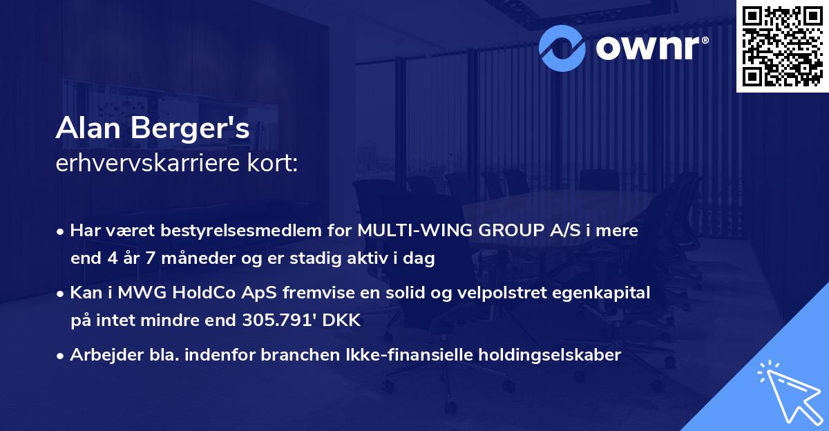 Alan Berger's erhvervskarriere kort