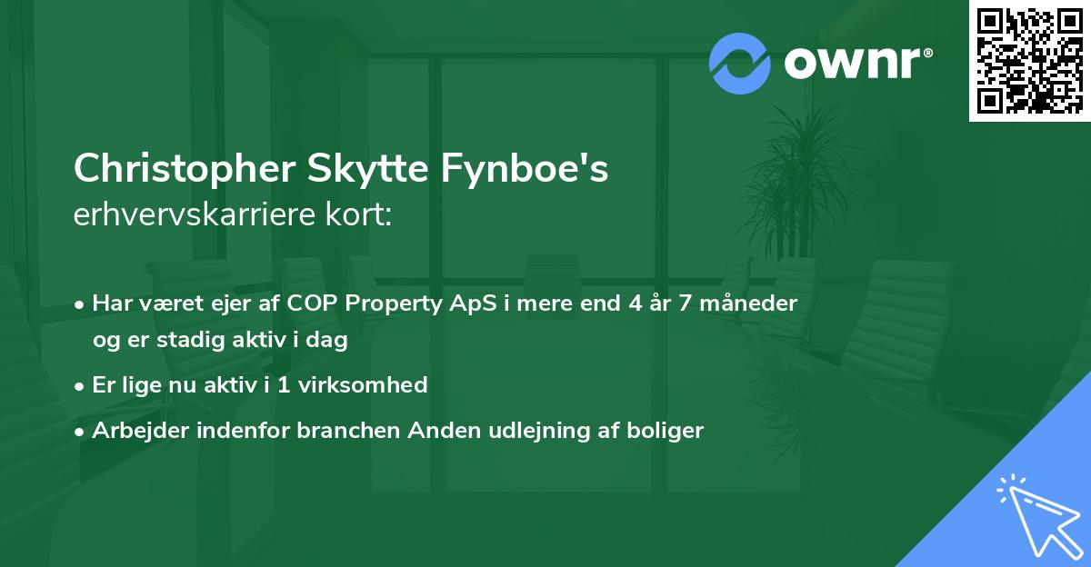 Christopher Skytte Fynboe's erhvervskarriere kort