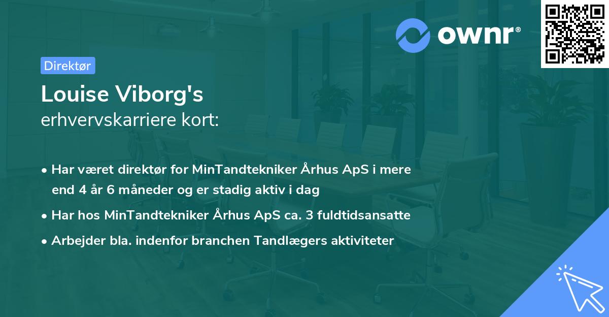 Louise Viborg's erhvervskarriere kort