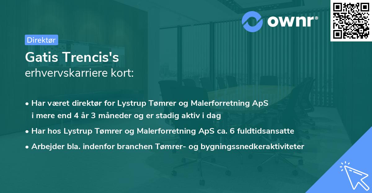 Gatis Trencis's erhvervskarriere kort