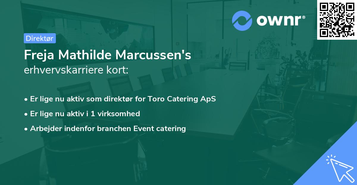 Freja Mathilde Marcussen's erhvervskarriere kort