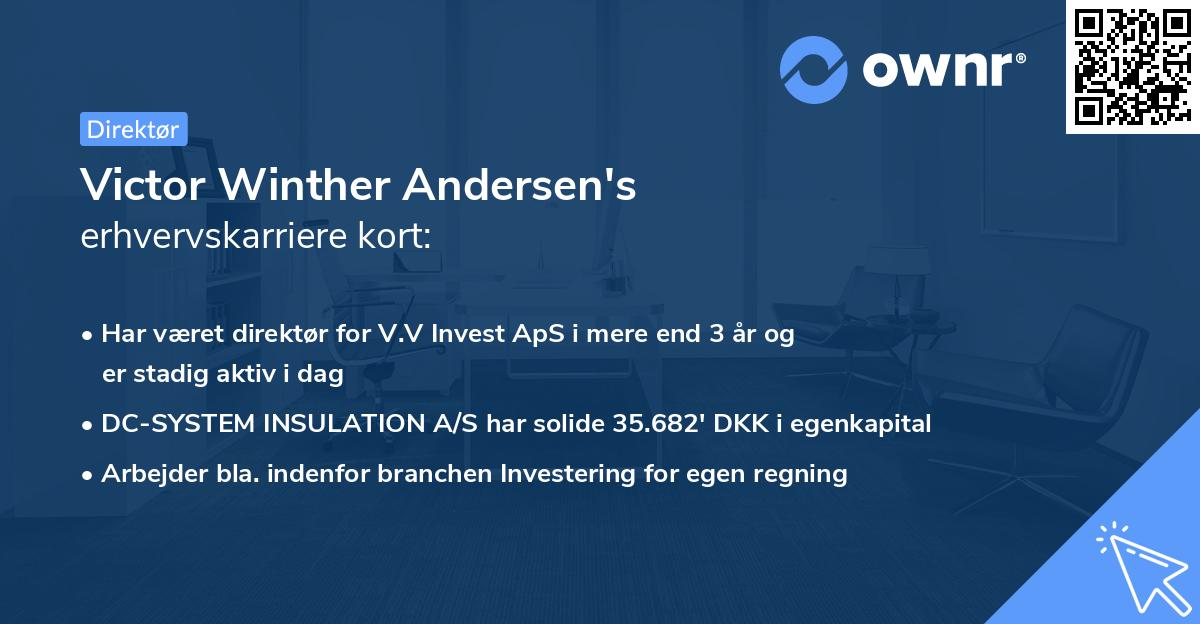 Victor Winther Andersen's erhvervskarriere kort