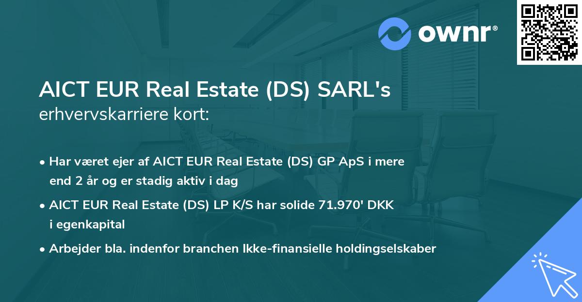 AICT EUR Real Estate (DS) SARL's erhvervskarriere kort