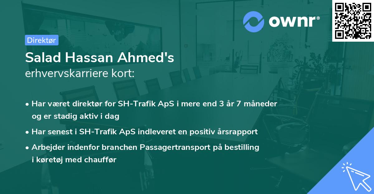 Salad Hassan Ahmed's erhvervskarriere kort