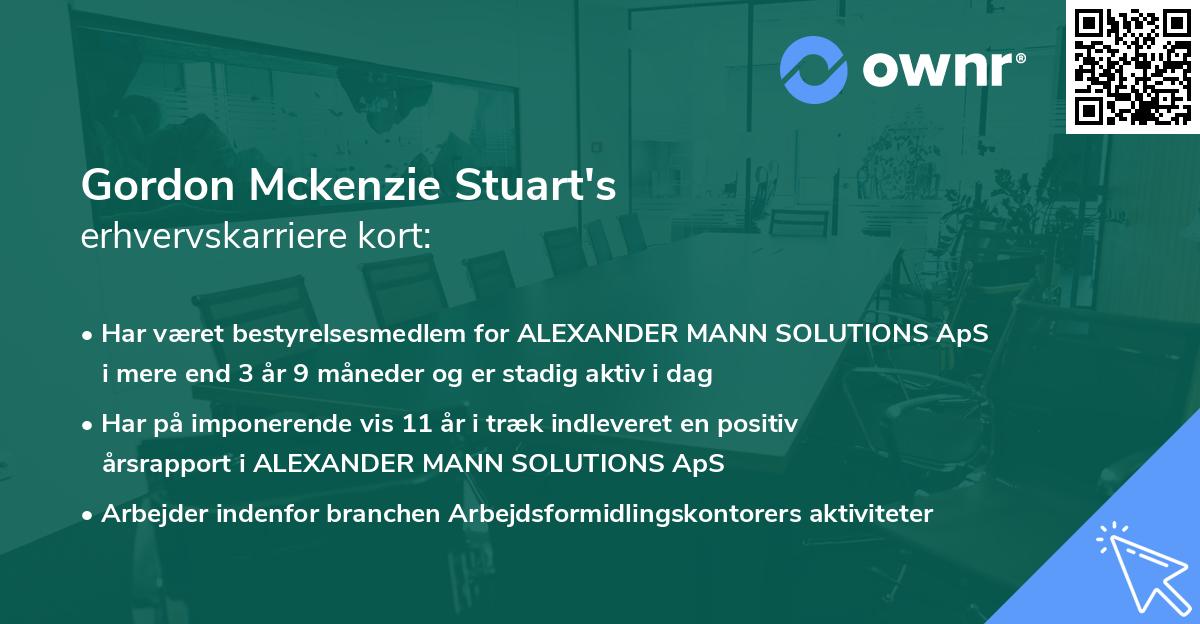 Gordon Mckenzie Stuart's erhvervskarriere kort