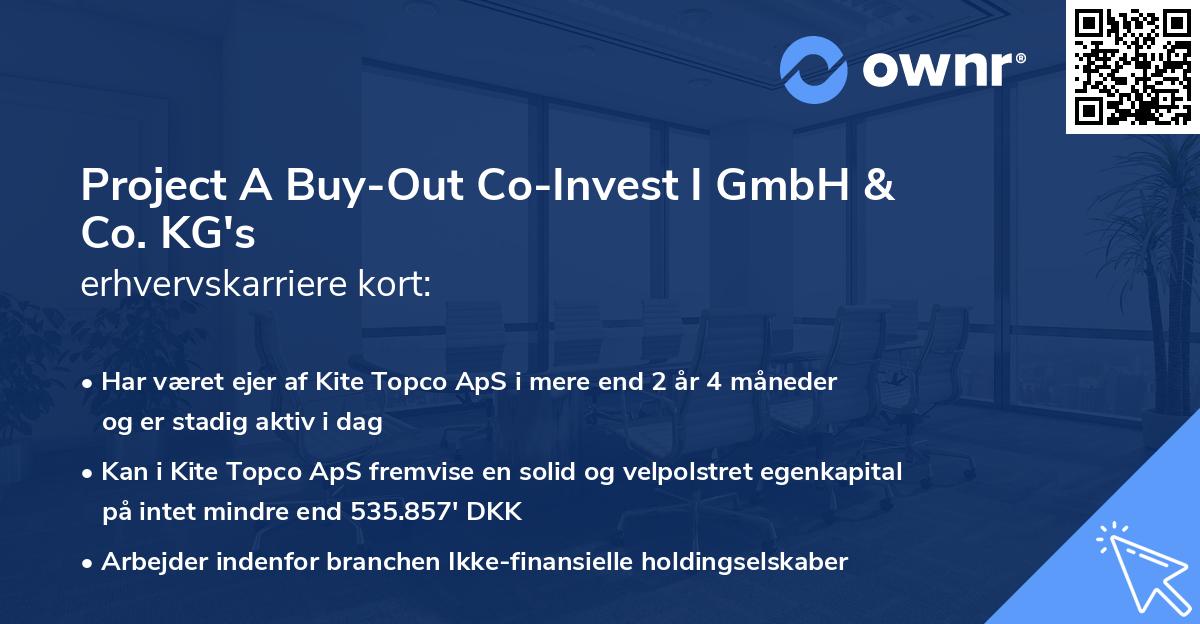 Project A Buy-Out Co-Invest I GmbH & Co. KG's erhvervskarriere kort