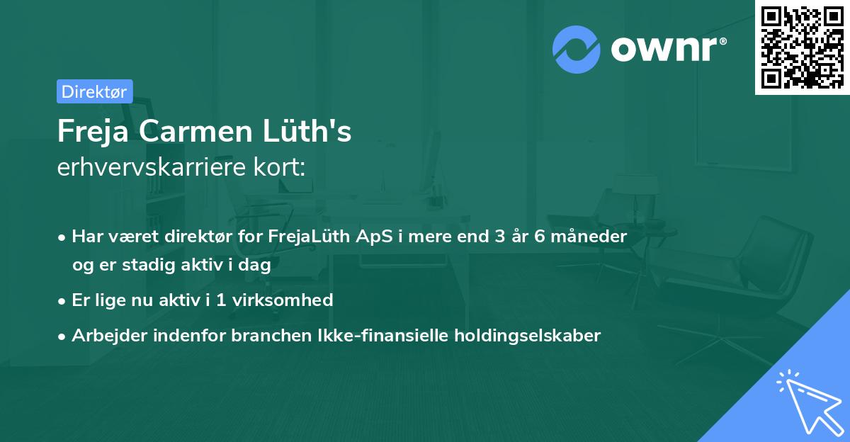 Freja Carmen Lüth's erhvervskarriere kort