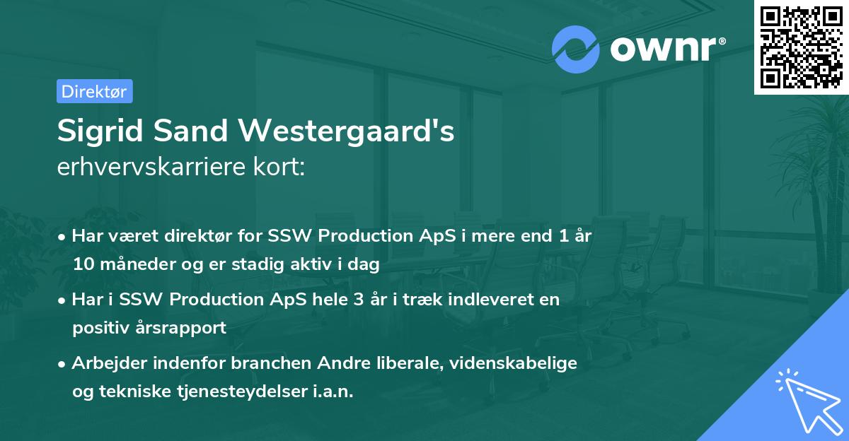 Sigrid Sand Westergaard's erhvervskarriere kort
