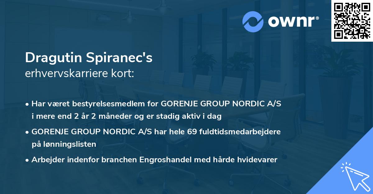 Dragutin Spiranec's erhvervskarriere kort