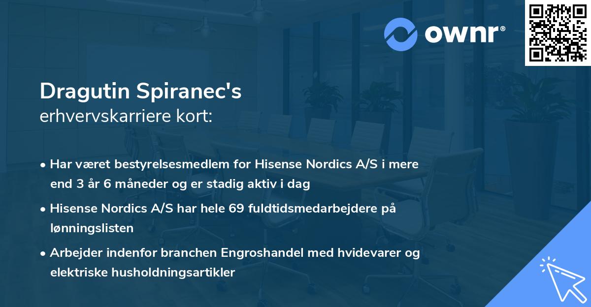 Dragutin Spiranec's erhvervskarriere kort