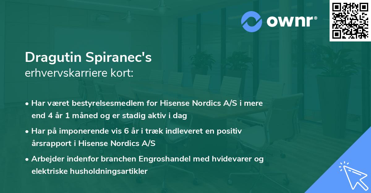Dragutin Spiranec's erhvervskarriere kort