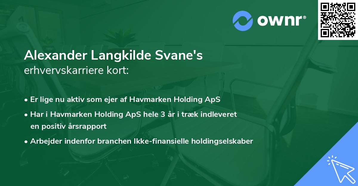 Alexander Langkilde Svane's erhvervskarriere kort