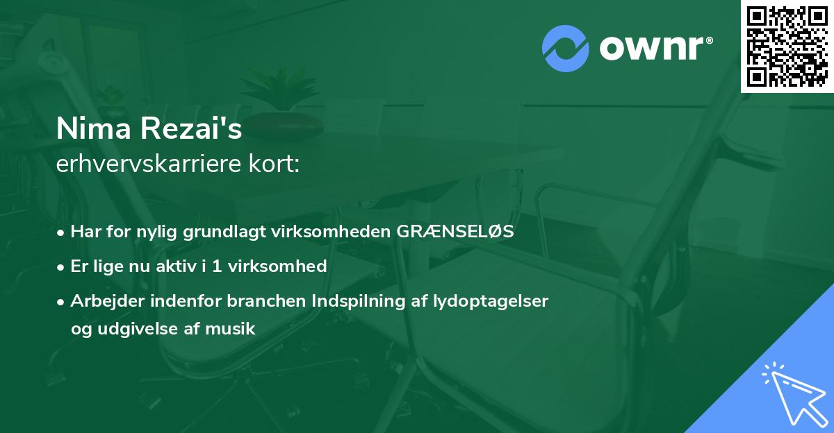 Nima Rezai's erhvervskarriere kort