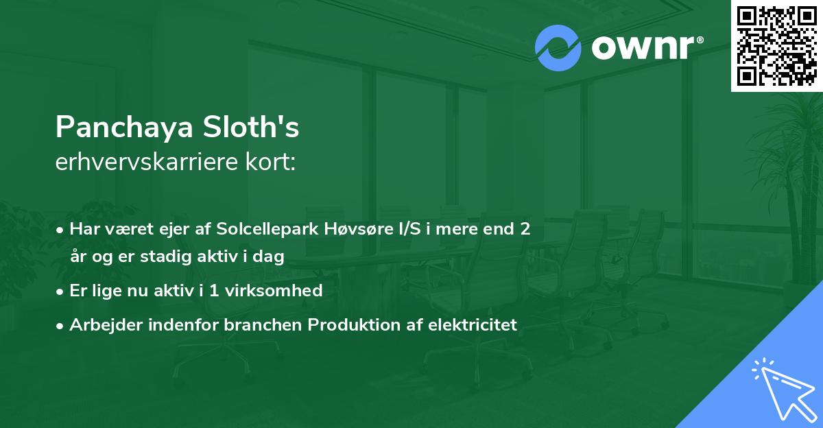 Panchaya Sloth's erhvervskarriere kort