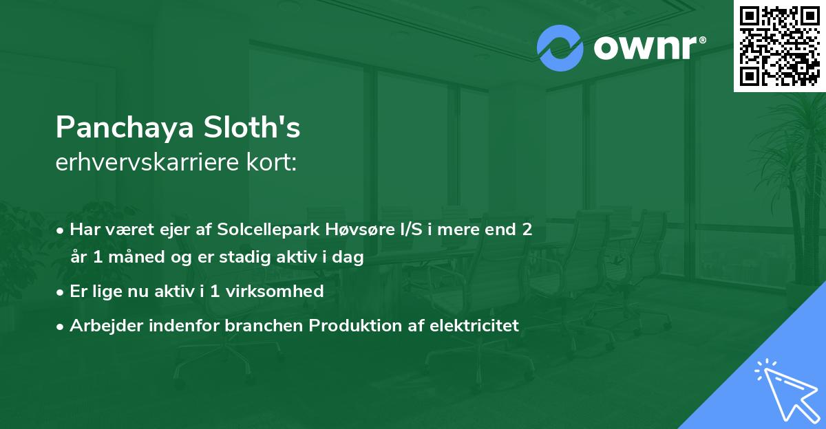 Panchaya Sloth's erhvervskarriere kort