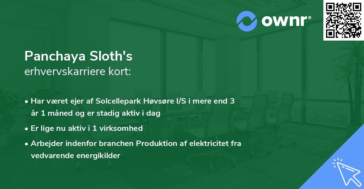 Panchaya Sloth's erhvervskarriere kort