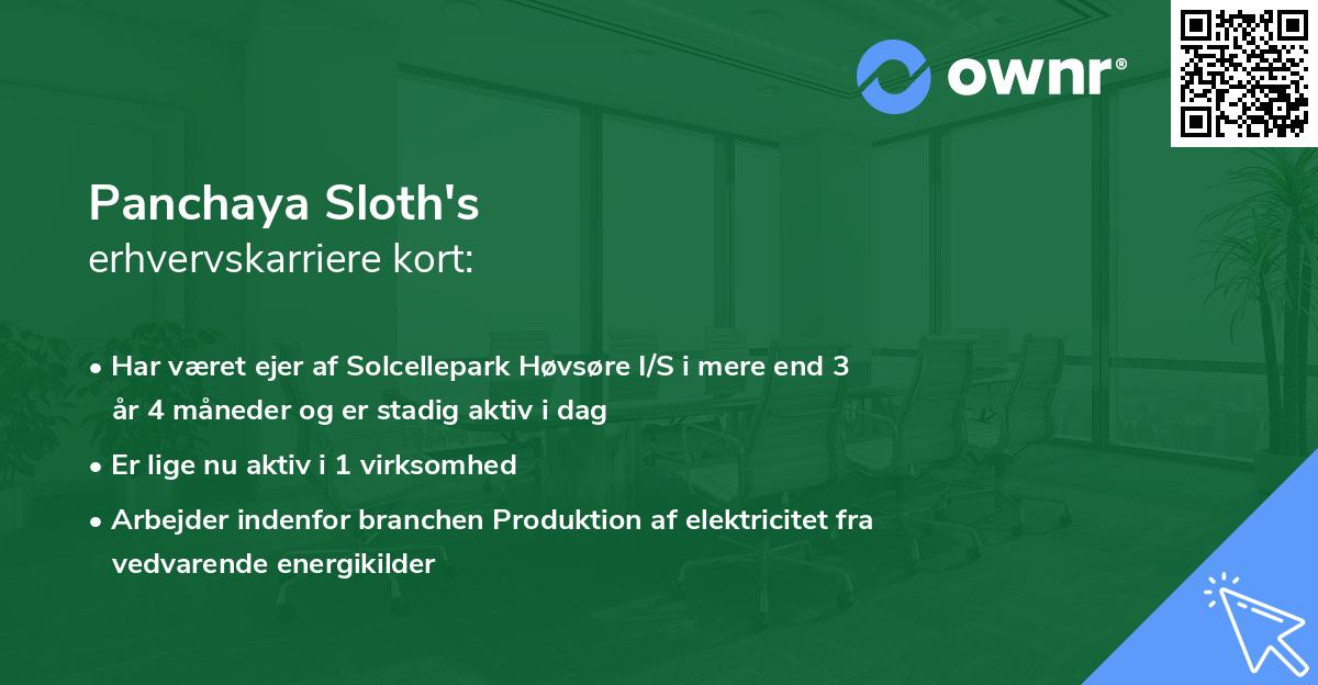 Panchaya Sloth's erhvervskarriere kort