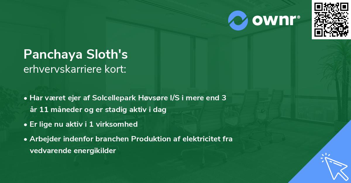 Panchaya Sloth's erhvervskarriere kort