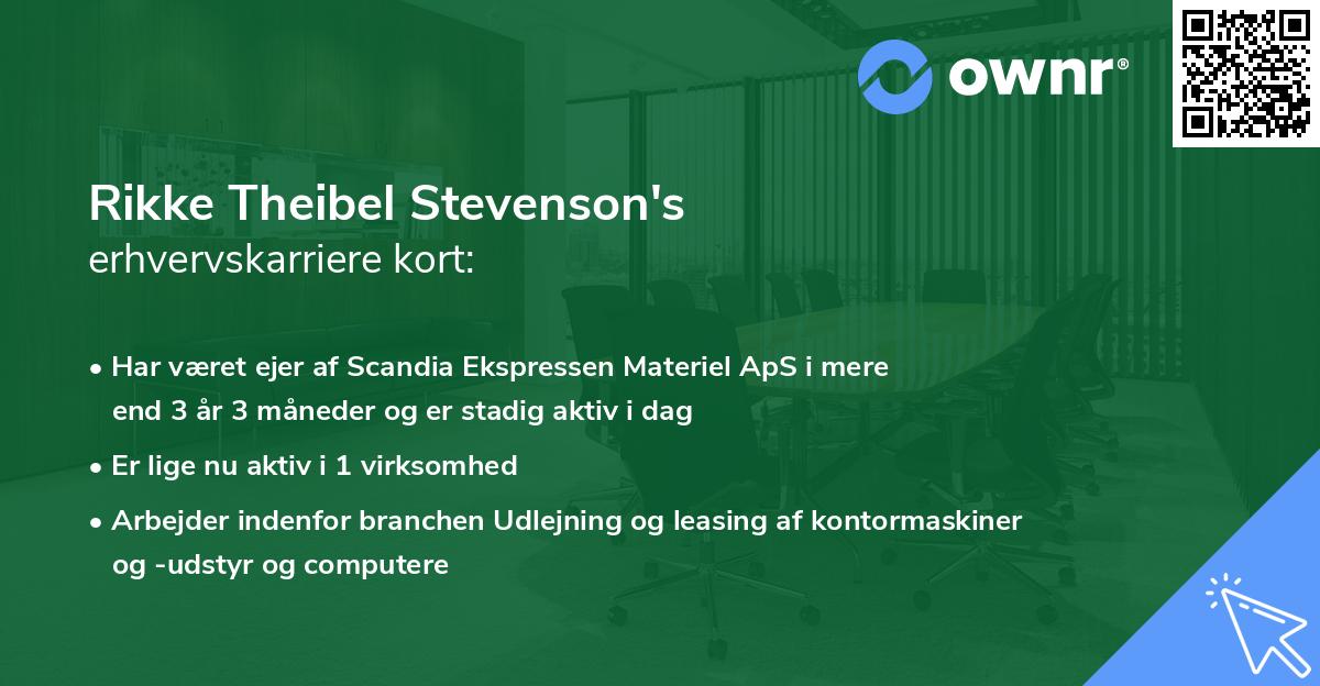 Rikke Theibel Stevenson's erhvervskarriere kort