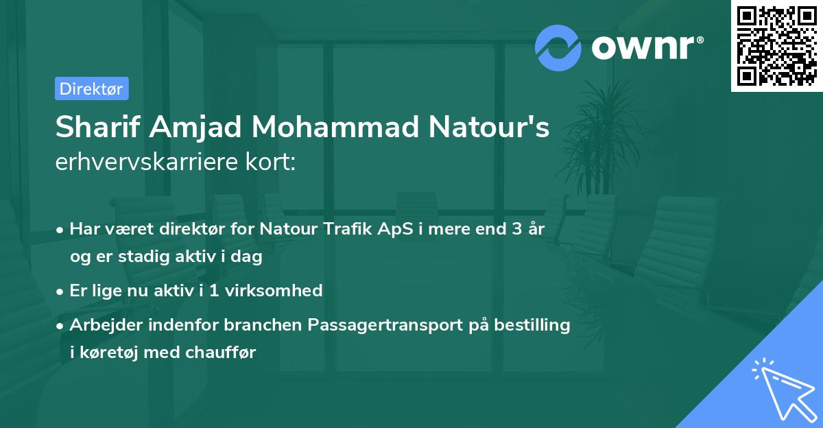 Sharif Amjad Mohammad Natour's erhvervskarriere kort