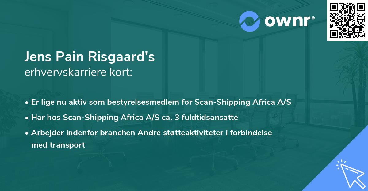 Jens Pain Risgaard's erhvervskarriere kort