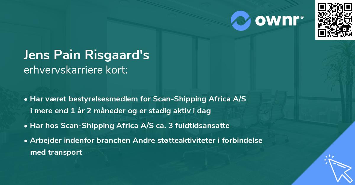 Jens Pain Risgaard's erhvervskarriere kort