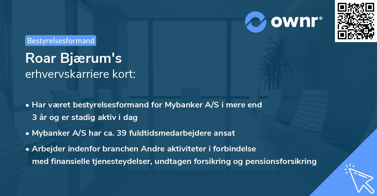 Roar Bjærum's erhvervskarriere kort