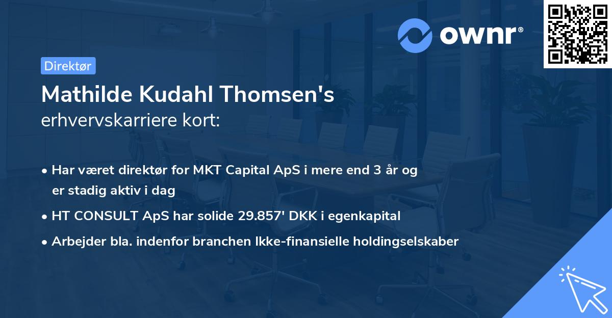 Mathilde Kudahl Thomsen's erhvervskarriere kort
